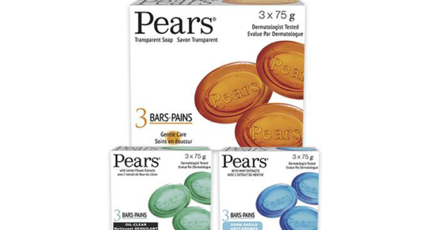 1$ de rabais à l’achat d’un emballage de savon Pears 3x75g