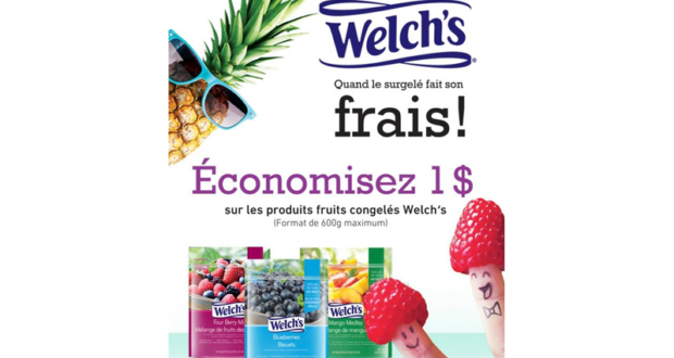 1$ de rabais sur les produits fruits congelés Welch’s