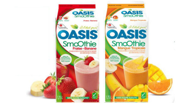 Jus de fruits ou smoothie réfrigérés Oasis à 1,99$