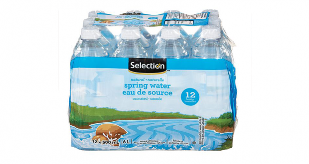 12 bouteilles d’eau de source naturelle Selection de 500ml à 77¢