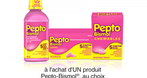 Coupon de 1$ à l'achat d'un produit Pepto-Bismol au choix
